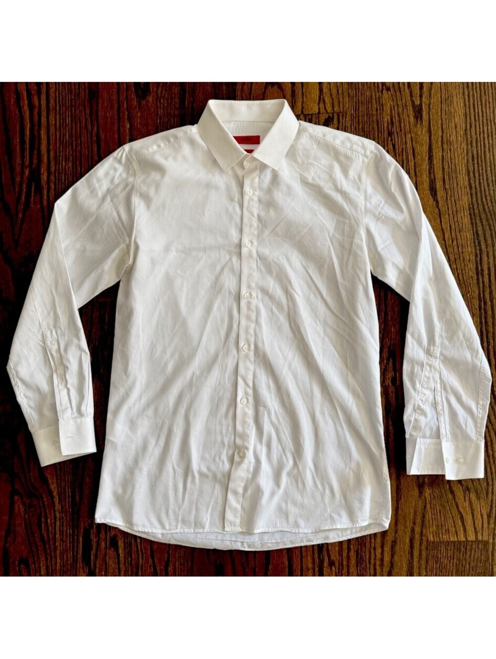 HUGO Hugo Boss Slim Fit White Dress Shirt Men's 15.5 40 32/33 Dobby